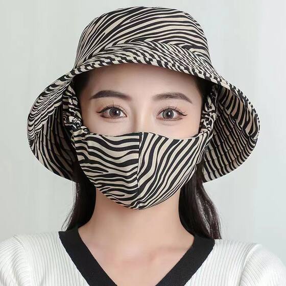 in stock sunscreen mask hat integrated summer breathable face-covering dustproof ultraviolet outdoor tea-picking sunshade hat