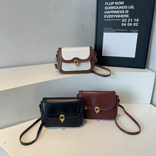 包包2025新款秋冬百搭时尚复古小众设计单肩斜挎包爆款撞色小方包
