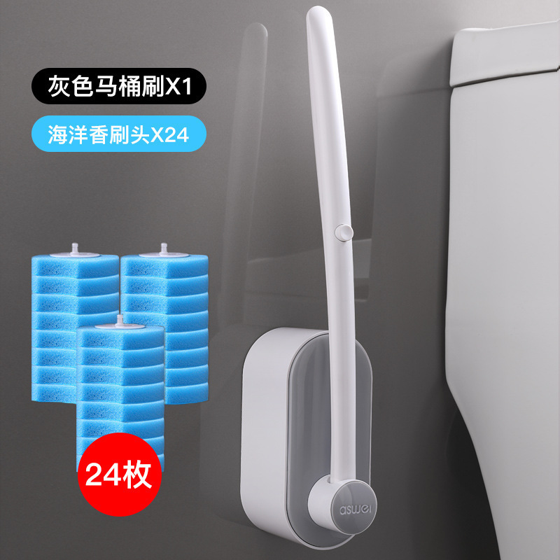 使い捨てトイレブラシ交換可能なブラシヘッド家庭用トイレアーティファクトバスルーム特別な使い捨てスポンジクリーニングブラシ|undefined
