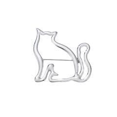 鏤空貓咪胸針日系可愛時尚百搭別針西裝大衣防走光小胸針配飾批發