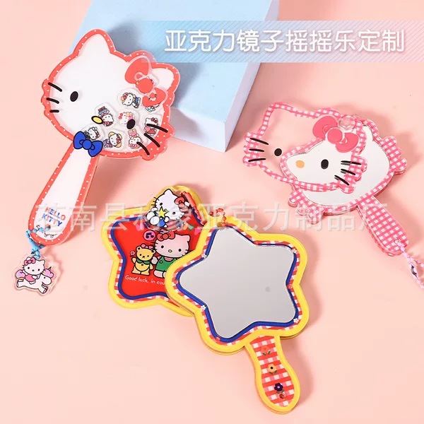 Acrylic Handheld Mirror, Retro-Style Vanity Mirror, Shake Mirror, Portable Creative DIY Custom Mirror