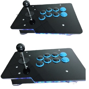 Double layer panel USB wired Android phone tablet LED with light arcade computer fighting game Street Fighter rocker table