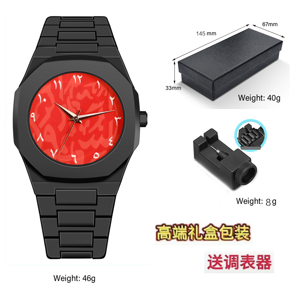 블랙 케이스 레드 다이얼