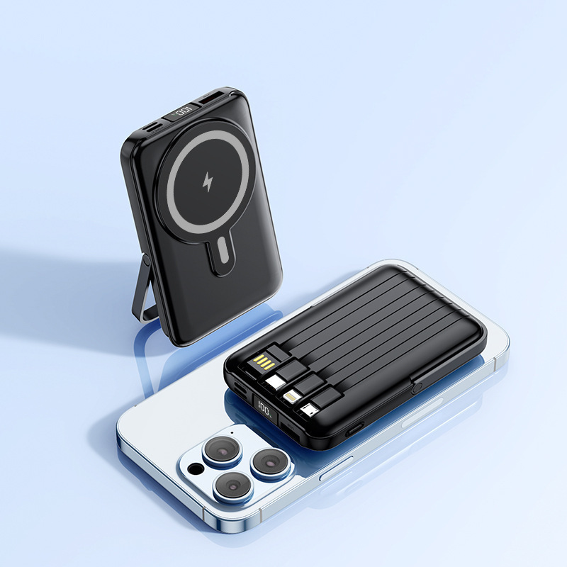 コンパクトミニスタンド磁気高速充電パワーバンクmagsafeにはワイヤレス充電モバイル電源卸売が付属しています|undefined