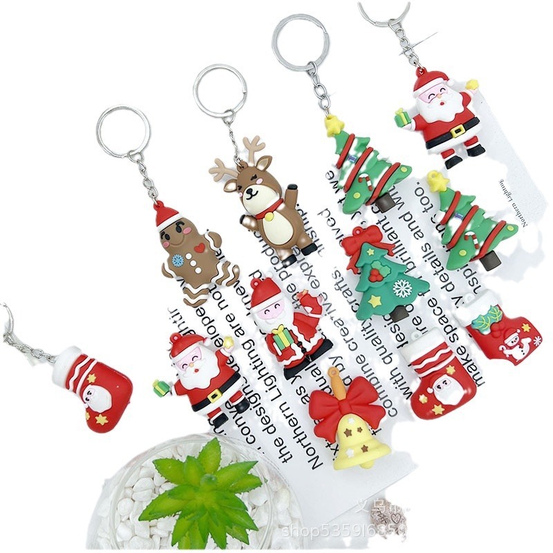 サンタクロースのキーホルダー人形ストラップクリスマス雪だるまクリスマスプレゼント考古学ブラインドボックスクリスマスアクセサリー|undefined