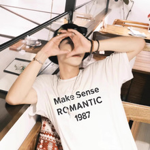 柯淳明星同款国潮街头纯棉印花短袖t恤男夏季宽松休闲百搭潮牌T恤