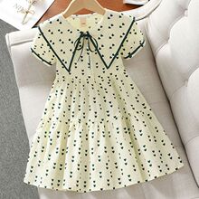 女童夏季连衣裙儿童中长款学院风时髦卫衣裙甜美洋气休闲公主裙潮