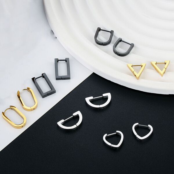 geometric universal earrings stainless steel