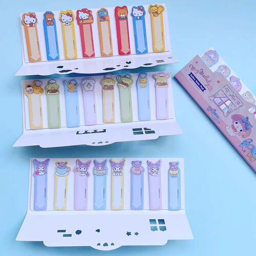 Cute cartoon Kurome ins girly heart note paper Japanese creative DIY bookmark note paper long sticky note