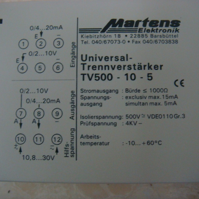 MARTENS   传感器 TV500-10-5先咨询再订期货