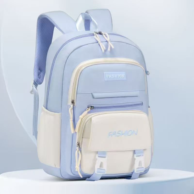 Escuela primaria, niña, mochila simple, mochila, juego de tres piezas, escuela primaria, escuela secundaria, mochila escolar, libro infantil ligero y de gran capacidad