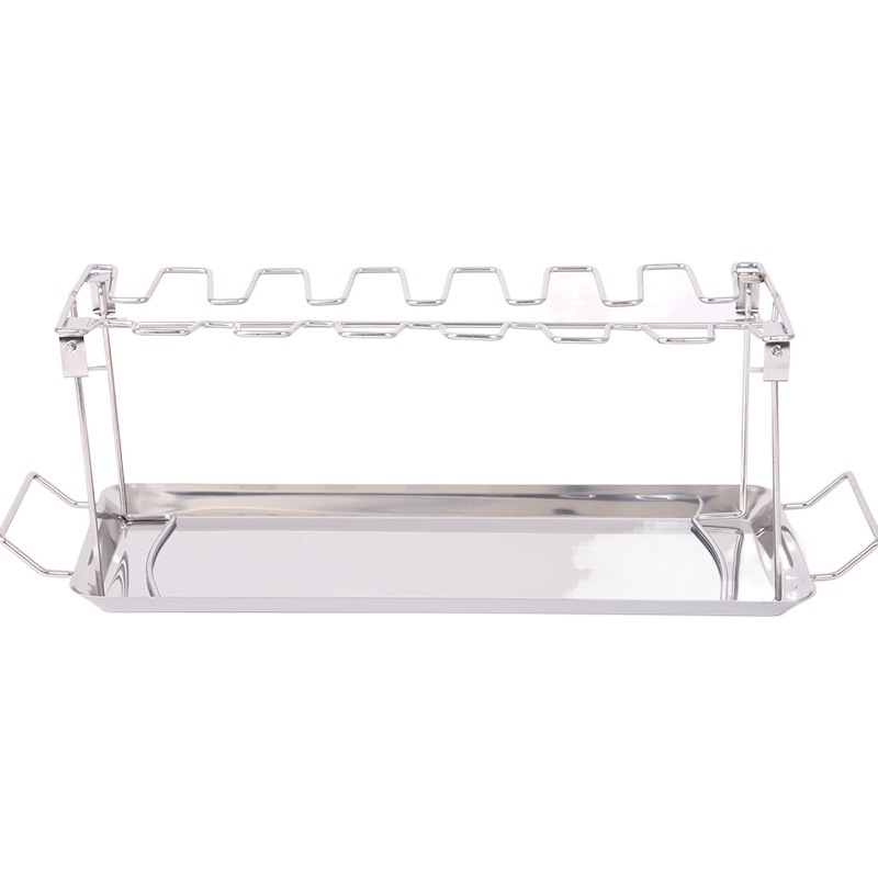 Stainless steel chicken leg rack folding roast chicken plate barbecue grill outdoor carrying chassis grill bbq barbecue rack chicken rack