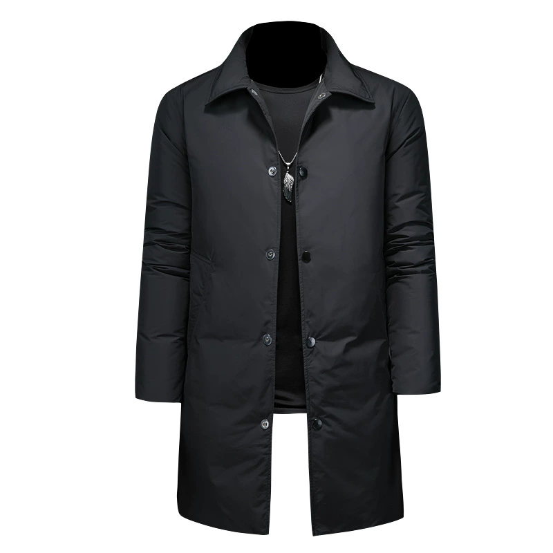 Long down jacket, trench coat, European style