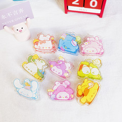 New In-Style Ins Inspired Three Hello Kitty Wrestling Series PP Handle Acrylic Multi-functional Note Clip Cute Girl Heart Creative