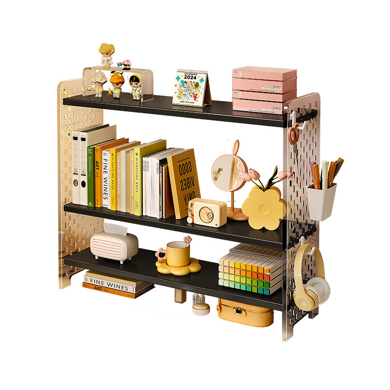 Estante de almacenamiento de acrílico mesa de estantería de escritorio Tabla de agujeros organizador de múltiples capas estantería escritorio artefacto de almacenamiento