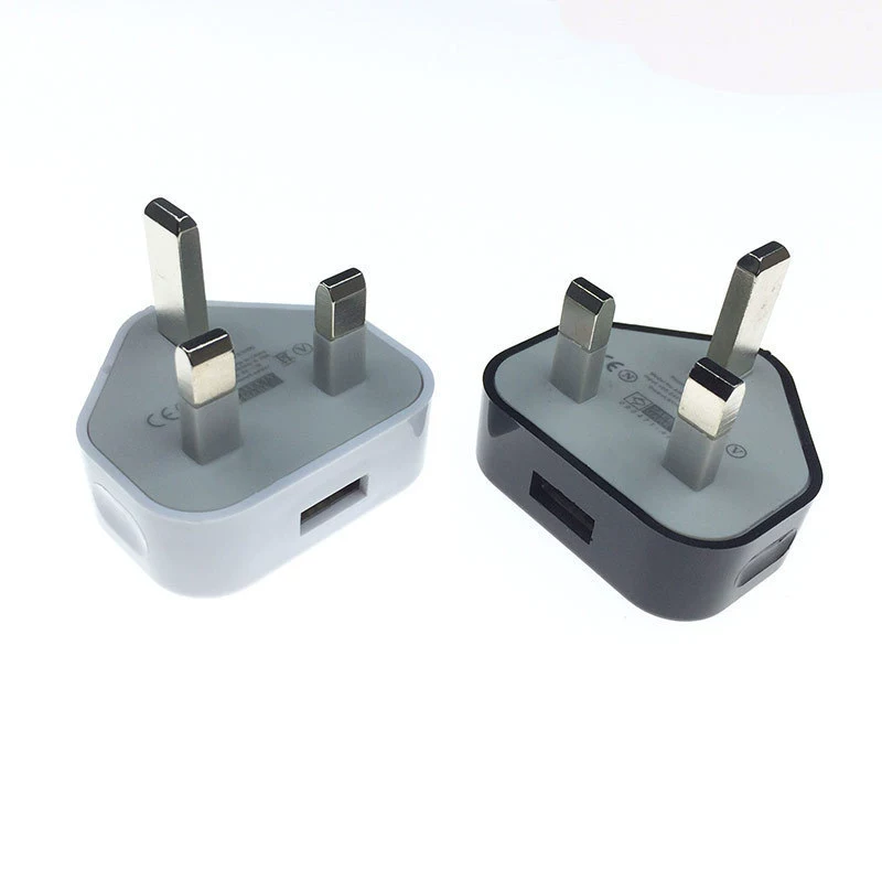 Зарядное устройство для мобильного телефона 5V1A, plug треугольный в стиле Британский - стиль Гонконг - адаптер с одной USB-розеткой