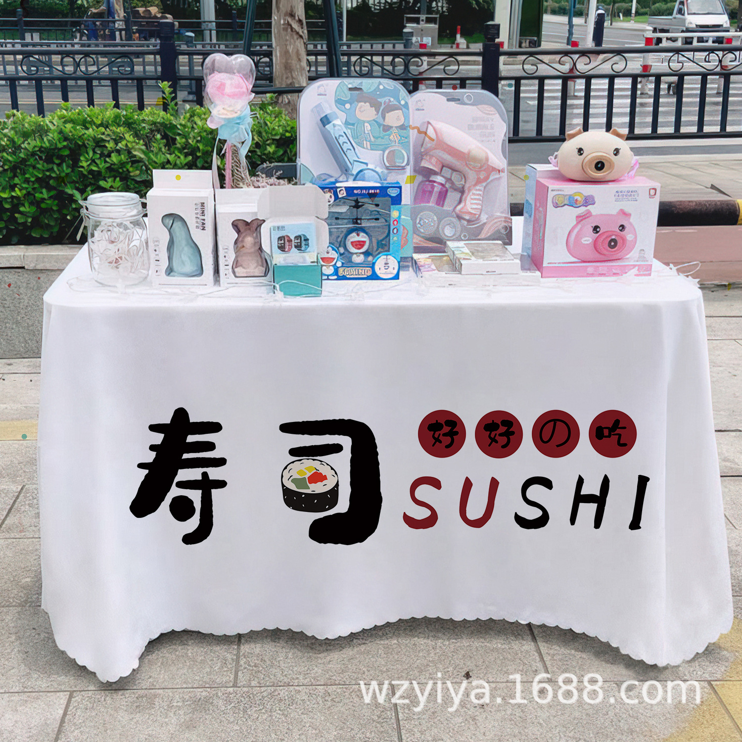 Sushi toal de mesa letrero mercado nocturno gourmet puesto toal de mesa carro publicidad toal de mesa publicidad toal