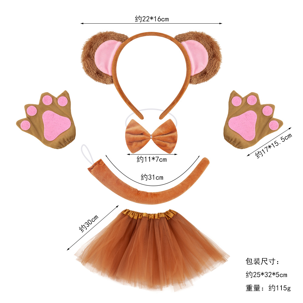 Diademas de animales y orejas de mono o oso, accesorios para disfraces y fiestas de Halloween, modelo transfronterizo