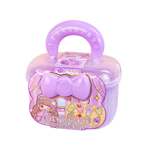 Small Wheat Youth DIY Food Play Handmade Storage Large Set Tote Transparent Double Layer Separation Creative Cute Tool Box