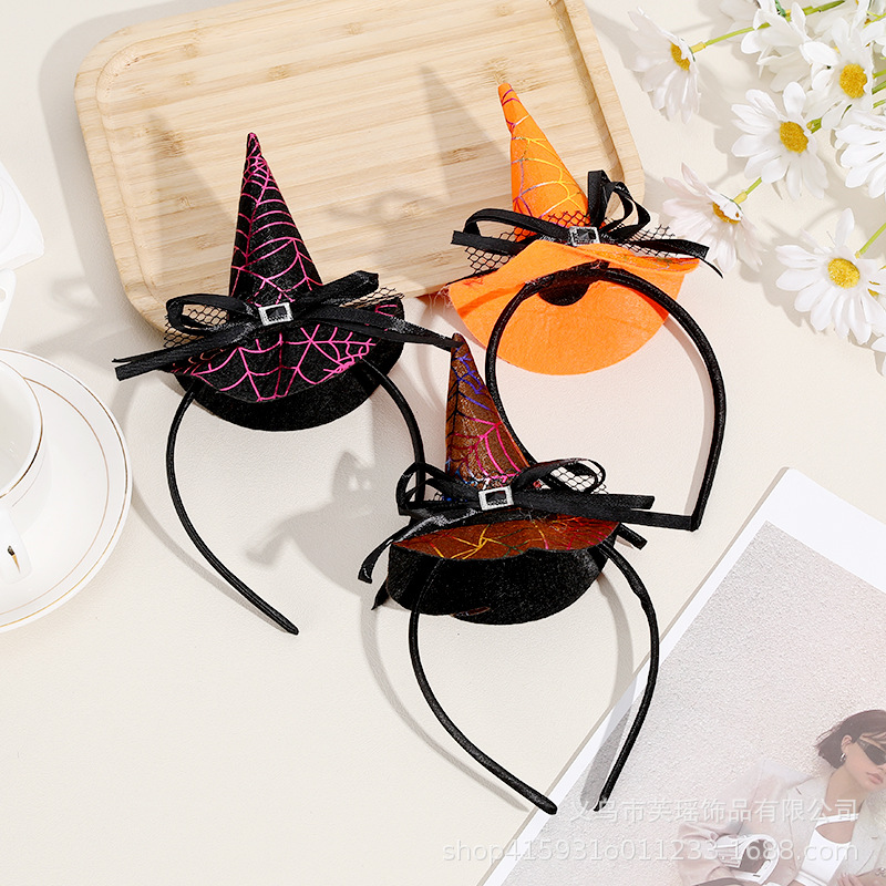 万圣节魔法帽头箍 派对女巫帽魔法帽发箍 节日派对装扮发箍发饰