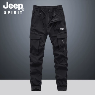 JEEP SPIRIT工装裤男士宽松直筒秋冬季厚款户外多口袋春秋锦纶