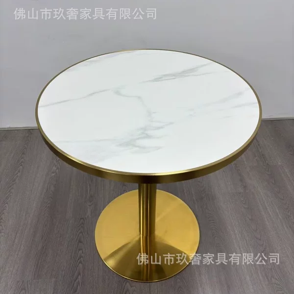Coffee table, milk tea table, rock slab dining table, modern and minimalist style, suitable for hotel rooms, small round table for office reception and meetings