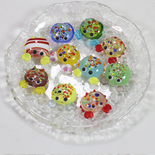 多彩琉璃小螃蟹穿孔彩螃蟹散珠异域印巴尼泊尔藏饰饰品配件串珠