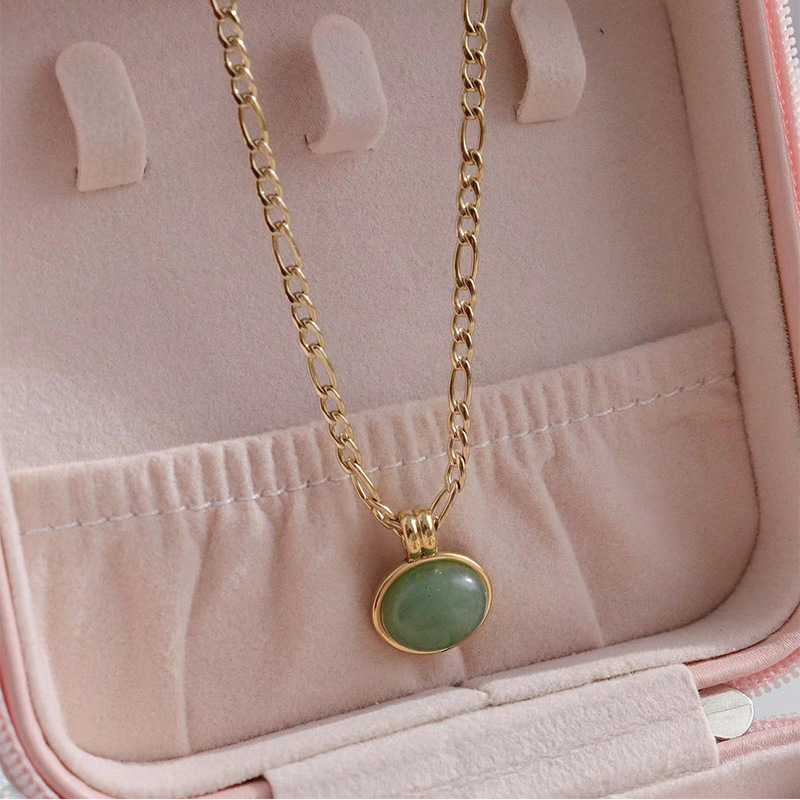 PVD Coated Gold Plating Process Real Gold Plated Plating Material PVD Coated Real Gold Plated Geometric Stainless Steel Retro Waterproof Non Tarnish Necklace