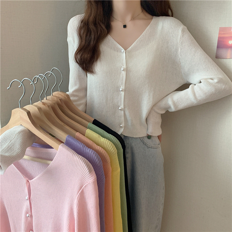 Cardigan Thin Women's 2025 New Summer Outer Long Sleeve Sunscreen Knitted Base Shirt Outer Jacket Ice Silk Jacket