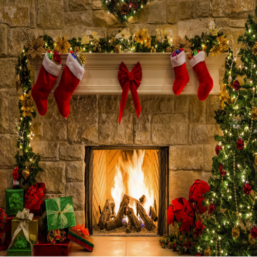 Foreign Trade Cross-Border Photography Backdrop Christmas Fireplace Amazon Holiday Decoration Props Red Three-Dimensional Simulation Foreign Trade Cross-Border Photography Backdrop Christmas Fireplace Amazon Holiday Decoration Props Red Three-Dimensional Simulation