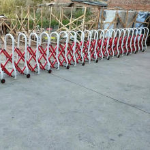 不锈钢手动伸缩门移动推拉门铝合金路障幼儿园隔离围栏工厂折叠门