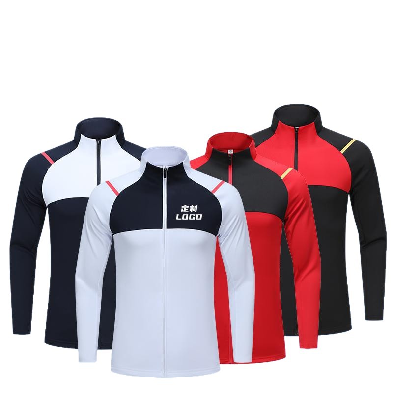 Nuevo otoño y invierno para hombres y mujeres al aire libre color rápido secado para hombres y mujeres ciclismo cremallera de manga larga para correr se puede imprimir log