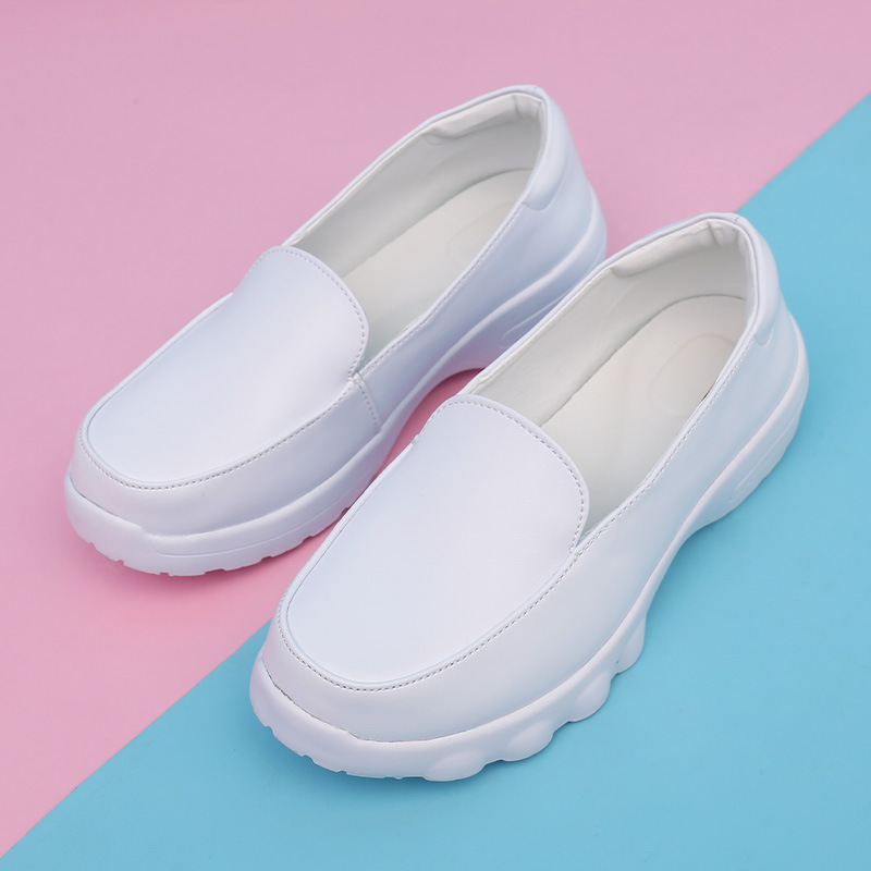 三邦法拉护士鞋女四季款优质牛皮软底透气医院专供小白鞋工作鞋