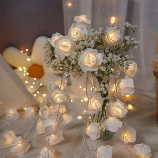 Rose LED flower small colored lights string lights indoor proposal lantern birthday scene layout girl room decoration