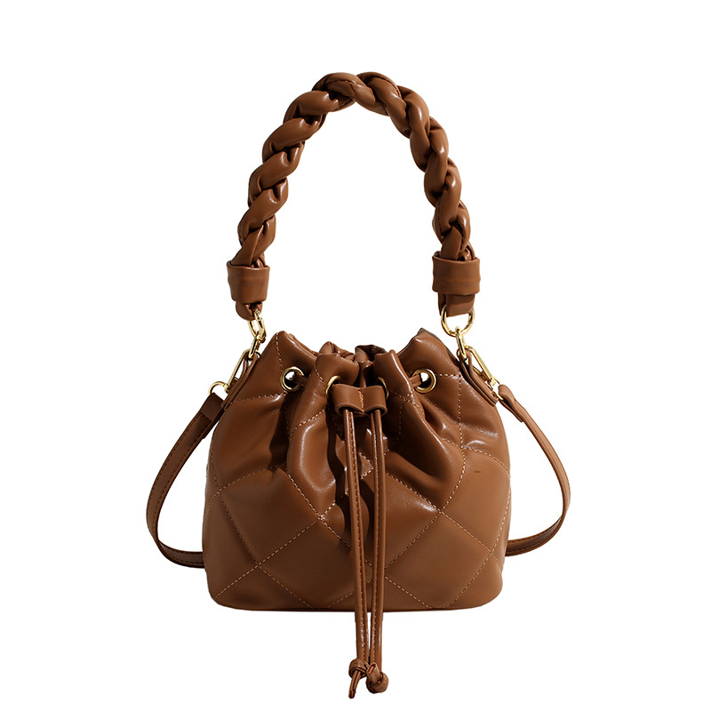 2024 primavera nueva textura de alta calidad de gran capacidad de extracción de cinturón de diamante estilo simple retro bolso de mujer de cubo de aire