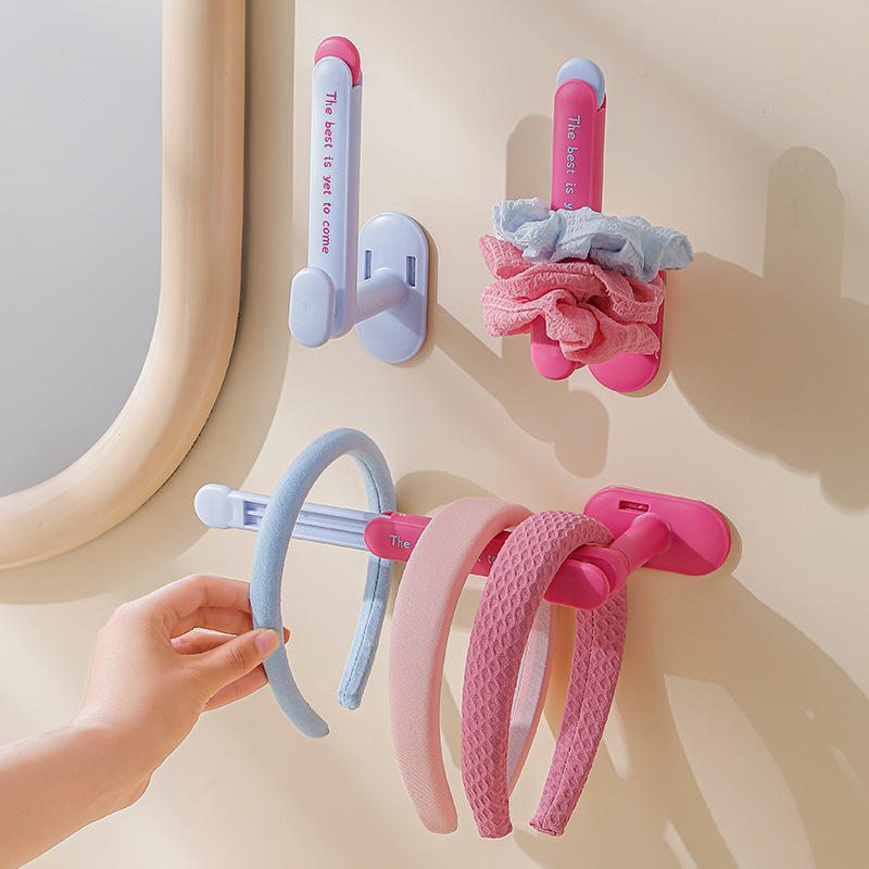 Dopamine Retractable Hair Ring Storage Rack Punch-Free Hair Band Head Rope Toilet Hair Stamp Headband Hanging Rack