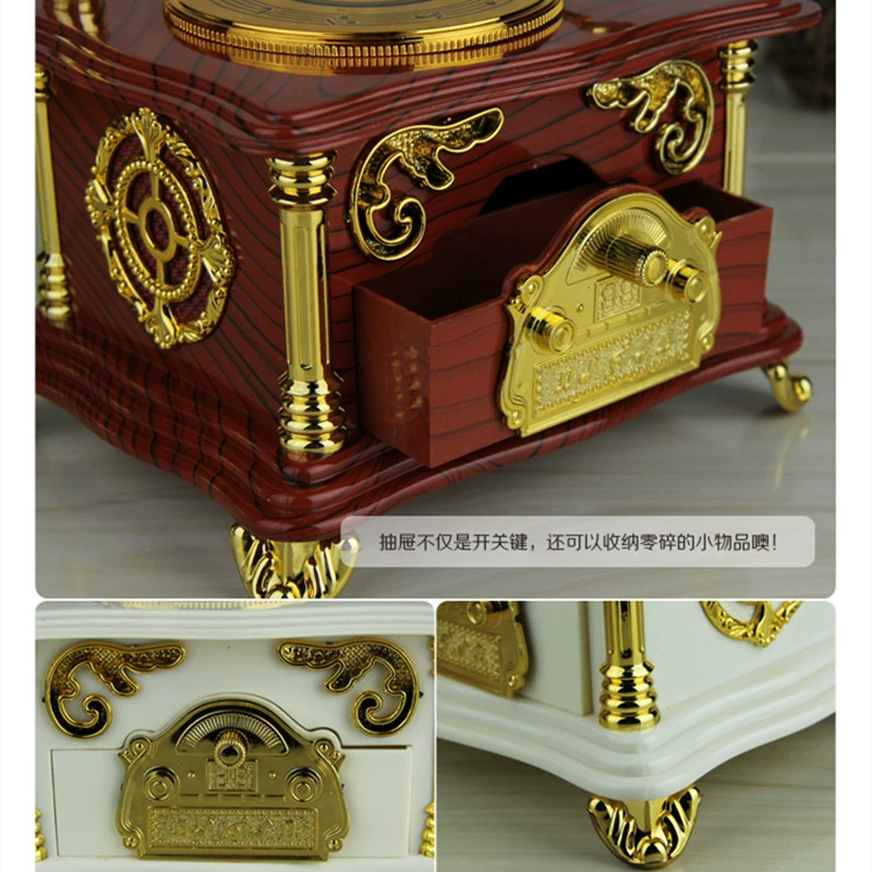 Wooden retro music box, wholesale, nostalgia, Birthday gift