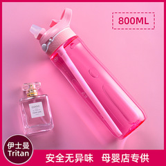 跨境亞馬遜夏季水杯新款吸管杯成人tritan塑料杯運動水壺印LOGO