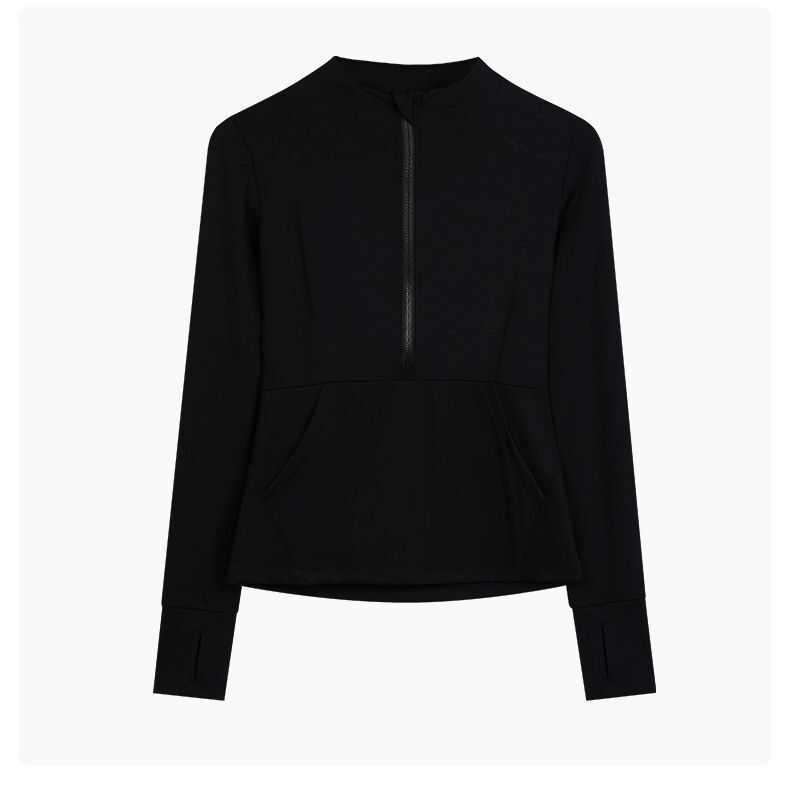 Autumn and Winter Running Sports Tops for Women, Professional Training Yoga Clothes, Half-Zip Long-Sleeved Quick-Drying Thickened Fitness Clothes
