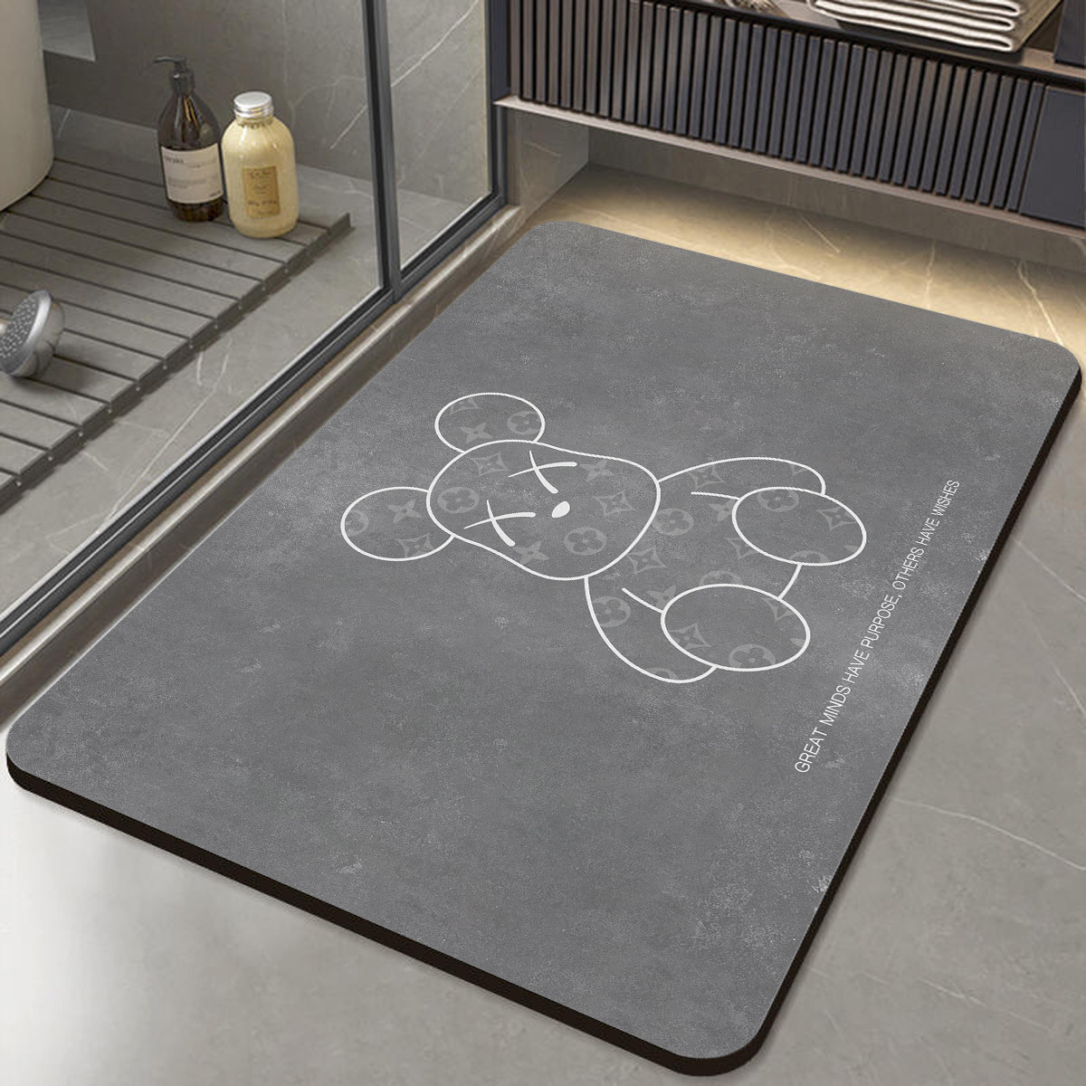 Luz de lujo alfombra de barro de diatomeas puerta de baño absorción de agua secado rápido anti-derrapante alfombra de inodoro