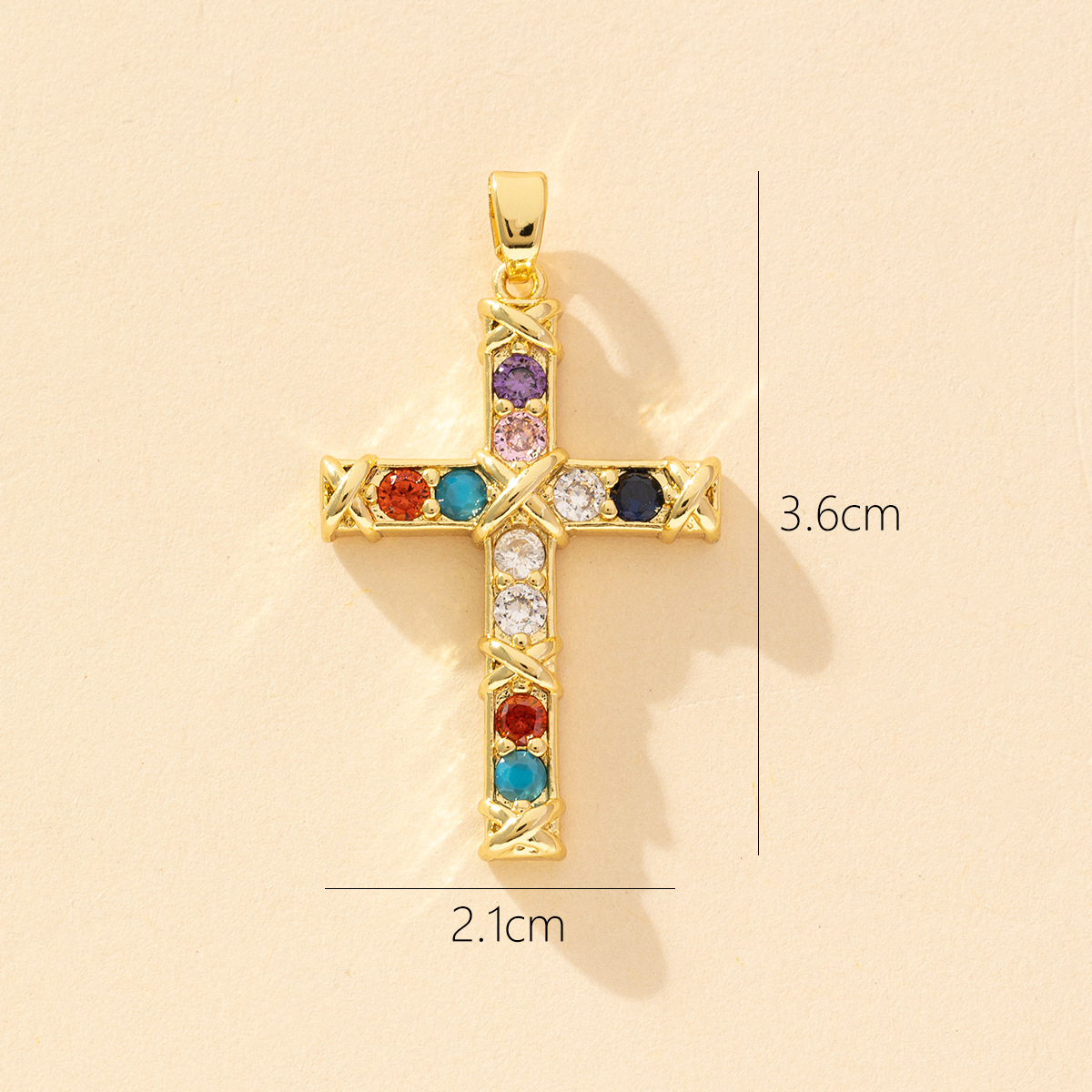 1 Piece Copper Zircon Cross Pendant display picture 32