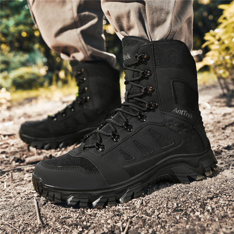 Botas de combate al aire libre para hombres, botas tácticas para hombres, botas de desierto para hombres, botas de montaña para hombres, botas de campo a fondo para hombres