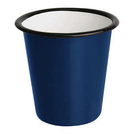 外贸出口搪瓷杯加厚不锈钢边咖啡杯带logo白色锥形搪瓷杯厂家批发
