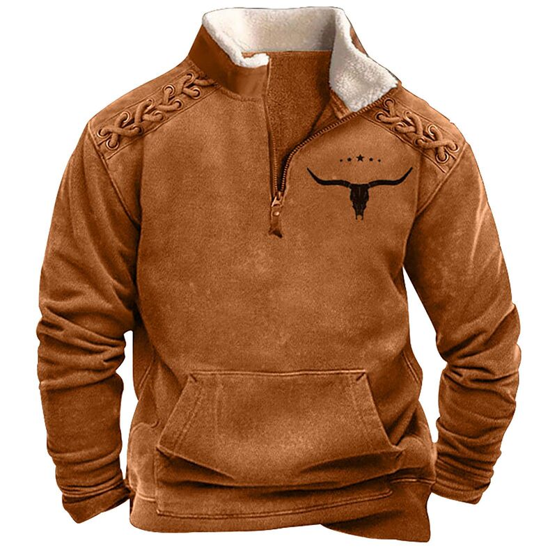 2025 Foreign Trade Popular Large Size Men's Autumn and Winter Fleece-Lined Yellowstone Park Printed Flap Pocket Pants Long-Sleeved Sweatshirt 2025 Foreign Trade Popular Large Size Men's Autumn and Winter Fleece-Lined Yellowstone Park Printed Flap Pocket Pants Long-Sleeved Sweatshirt