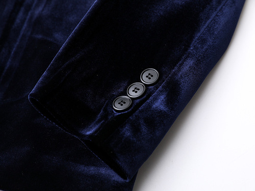 Wholesale Spring and Autumn Suit Jacket with One Button Gold Thread Velvet English Light Luxury Seven-Sleeve OL Low-Key Plus Size Outerwear