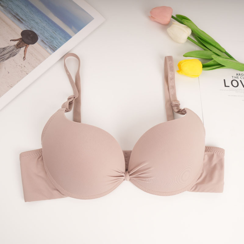 Brassiere de brillo de color sólido de comercio exterior transfronterizo con anillo de acero de soporte para juntar ropa interior sin marcas contra la caída del bra image 14