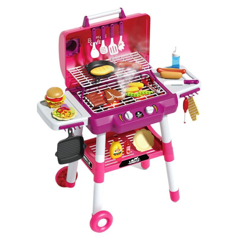 Comercio exterior Spray para niños Burger Hot Dog Barbacoa Cocina Simulación de cocina Brochetas Barbacoa Juguetes de juego