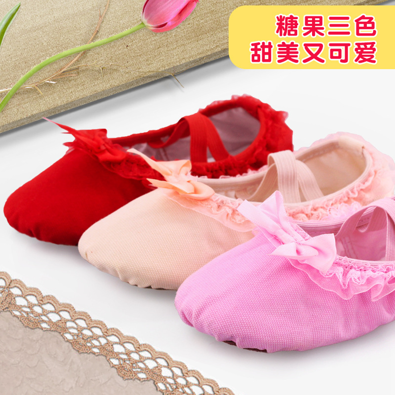 En stock zapatos de baile para niños de encaje Ballet adultos yoga práctica zapatos gato garra zapatos de las mujeres zapatos de baile de fondo suave