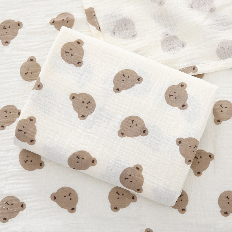 Newborn Swaddle Towel Type a Double-Layer Cotton Crepe Delivery Room Bag Ins Style Printed Thin Infant Blanket