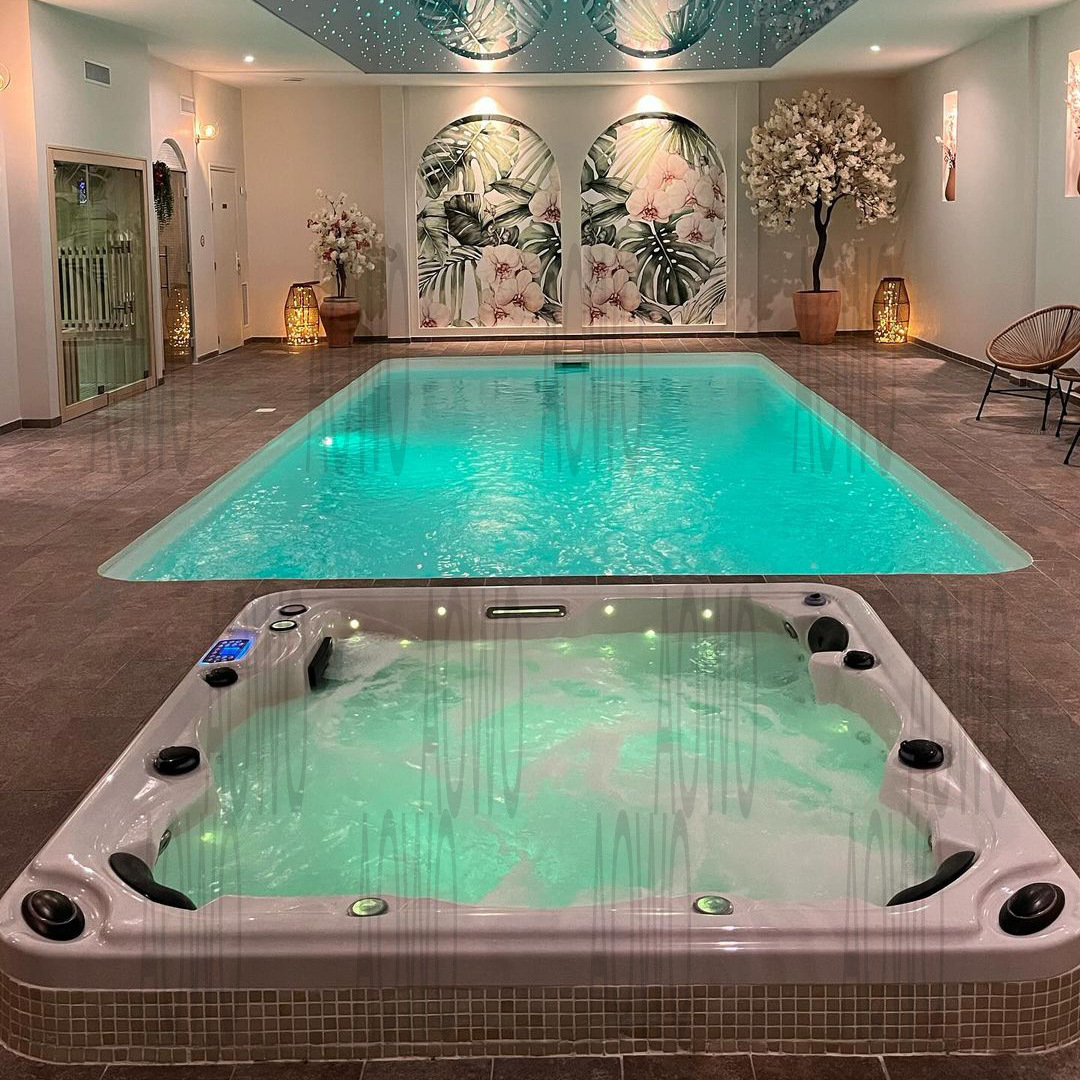 Acrílico piscina al aire libre jacuzzi masaje surf inteligente bañera termostática 6 personas spa spa spa piscina